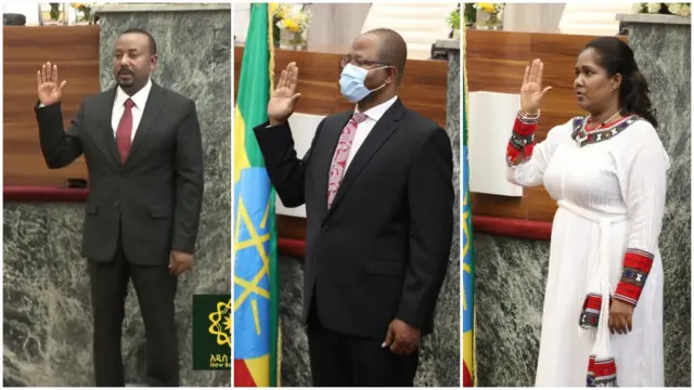 ጠ/ሚ ዐቢይ፣ አፈጉባኤ ታገሰ እና ምክትል አፈ ጉባኤ ሎሚ