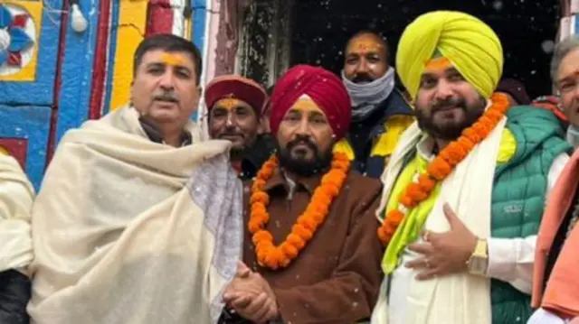 केदारनाथ में चन्नी और सिद्धू
