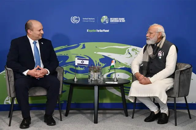 पीएम मोदी के साथ इसराइली प्रधानमंत्री नेफ़्टाली बैनेट