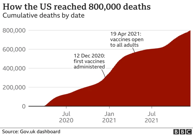 Covid-19: US surpasses 800,000 pandemic deaths