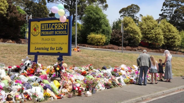 Davenport residents have left flowers, soft toys and other tributes in front of the school