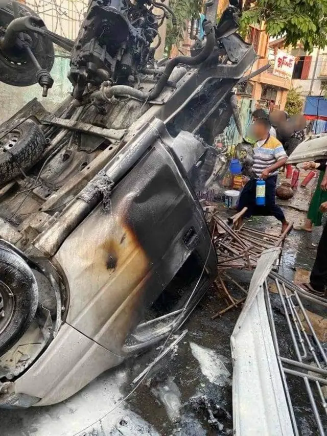 မန္တလေးမှာ စစ်ကောင်စီတပ်ဖွဲ့ဝင်တစ်ဦးရဲ့ကား ပေါက်ကွဲမှုဖြစ်