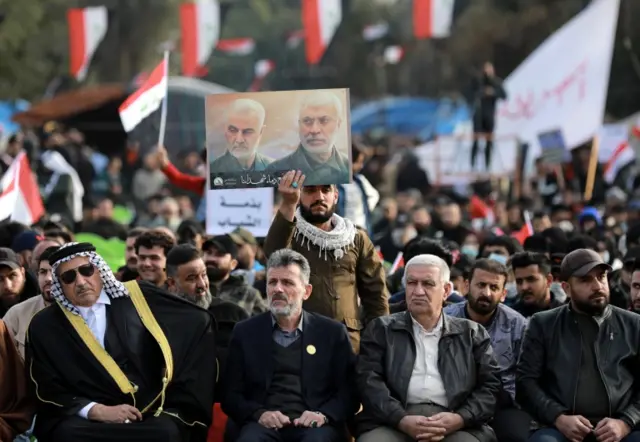 مراسم سالگرد کشته شدن قاسم سلیمانی و رهبر حشد شعبی