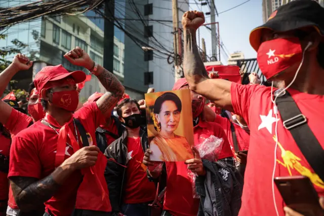 ประท้วงที่สถานทูตเมียนมาในกรุงเทพฯ