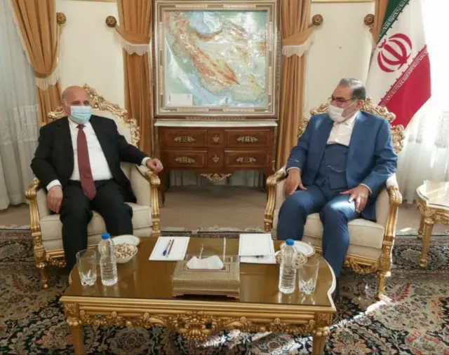 این دومین سفر وزیر امور خارجه عراق (نفر سمت چپ) به تهران طی یک ماه گذشته است