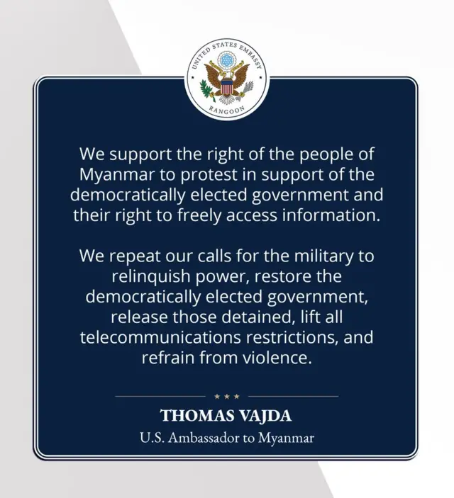 အမေရိကန်သံရုံး၊ မြန်မာ စစ်အာဏာသိမ်း