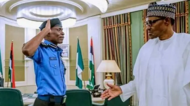 Onyeisiala Naijirịa bụ Mohammad Buharị na onyeisi ndị uweojii bụ Mohammed Adamu