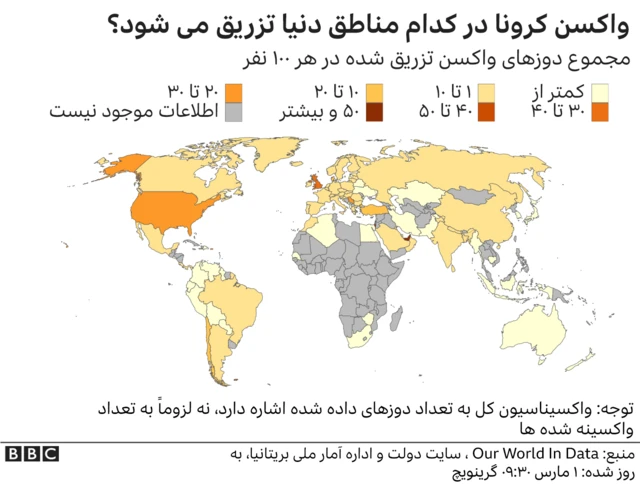 کشورهایی که واکسن کرونا تزریق می کنند