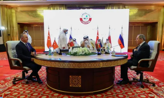 نشست سه جانبه قطر روسیه و ترکیه درباره بحران سوریه