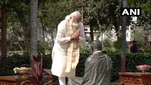 साबरमती आश्रम में प्रधानमंत्री मोदी
