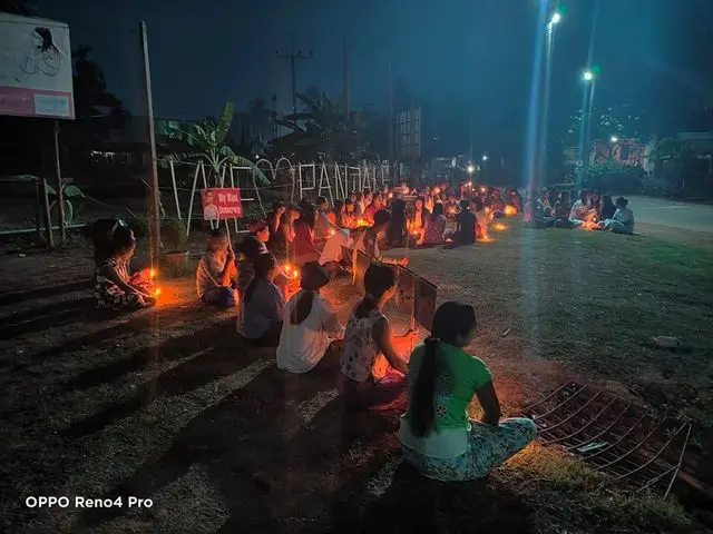 မီးပုံးပျံဦးကျော်ရင်ရဲ့ဇာတိ ပန်းတလဲရွာက အရုဏ်ဦးသပိတ်