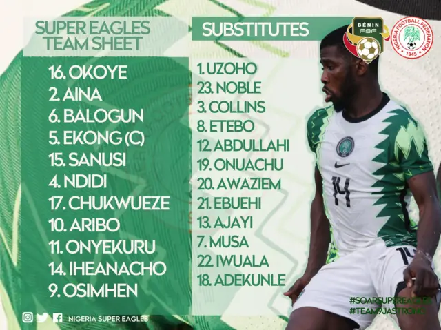 Super Eagles na Benin