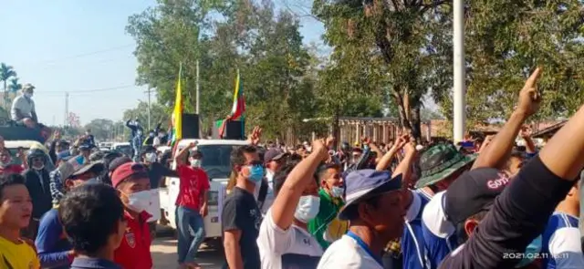 ကယားပြည်နယ်ထဲက ဖေဖော်ဝါရီလအတွင်း စစ်အာဏာသိမ်း ဆန္ဒပြမှု တစ်ခု