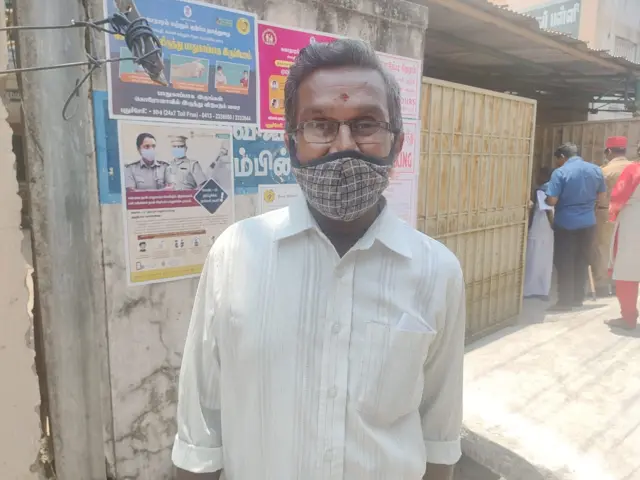 voter uses 49b in puducherry