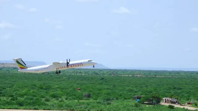 Diyaarada Itoobiya Airline ee ka duushay garoonka Goday