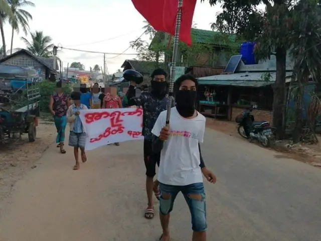 ညောပြင်ကျေးရွာမှာ မေလ ၁၅ ရက်နေ့က ဆန္ဒပြပွဲ