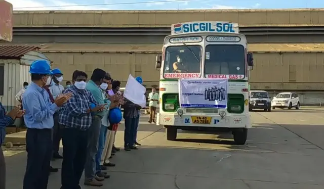 ஸ்டெர்லைட் ஆலையில் இருந்து ஆக்சிஜன் அனுப்பி வைப்பு