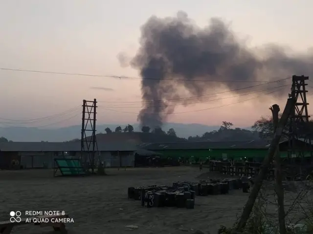နန်စီပွန်ရွာတောင်ဘက် ဘုရားကုန်းအနီး တပ်စွဲထားတဲ့ စစ်ကောင်စီတပ်စခန်းပေါ် KIA ကပစ်ခတ်တဲ့ လက်နက်ကြီးကျရောက်ခဲ့