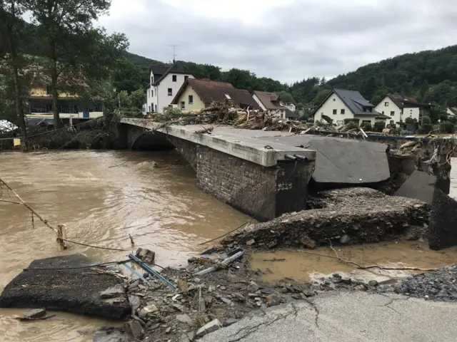 जर्मनी में बाढ़ का एक दृश्य