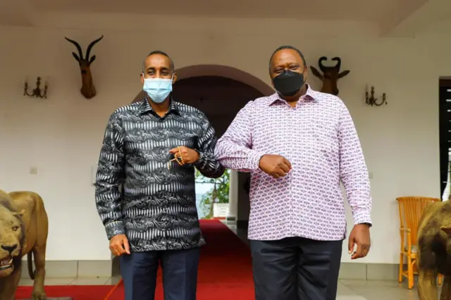 Ra'iisul Wasaaraha ayaa shaley Mombasa kula kulmay madaxweynaha Kenya Uhuru Kenyatta