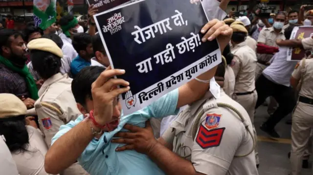 यूथ कांग्रेस का प्रदर्शन