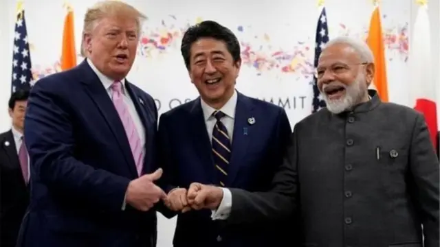 डोनाल्ड ट्रंप, शिंजो आबे और नरेंद्र मोदी