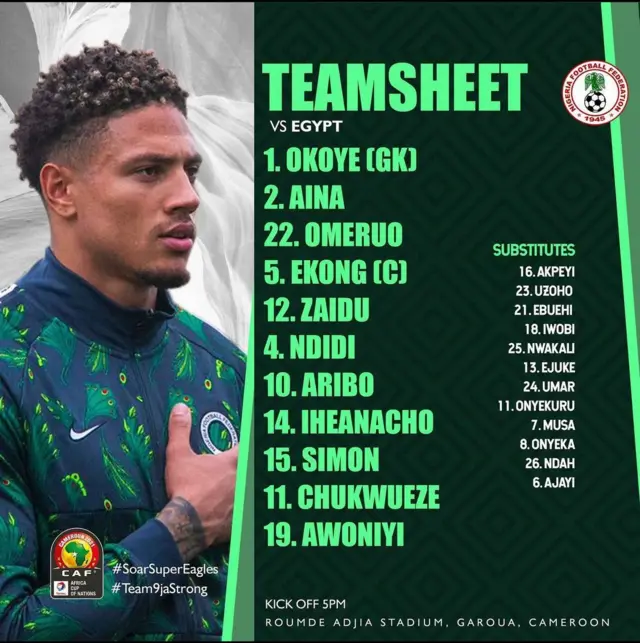 Nigeria line up