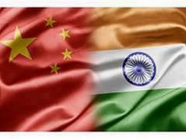 भारत और चीन के झंडे