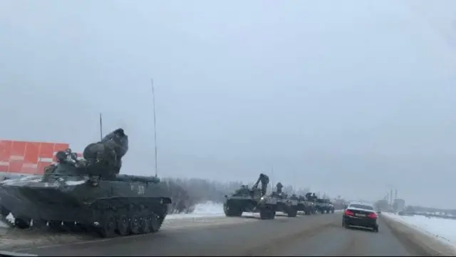 колонна российской десантной дивизии под Иваново
