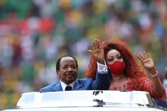 Paul Biya and wife for Afcon 2021