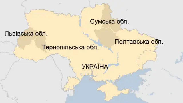За даними ДСНС, станом на 14:00 10 жовтня через російські удари повністю знеструмлені чотири області