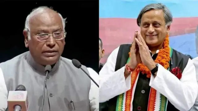 Shashi tharoor and Mallikarjun kharge