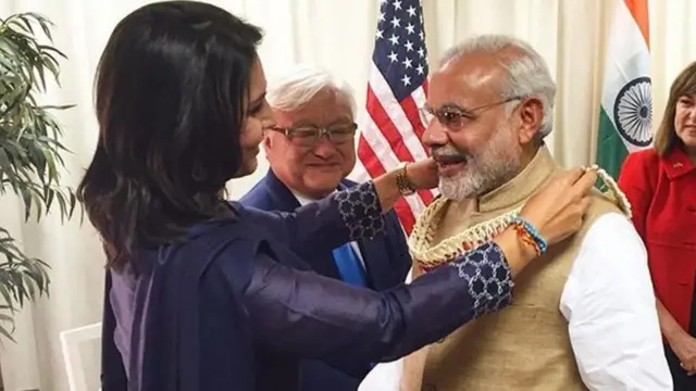 तुलसी गबार्ड और नरेंद्र मोदी