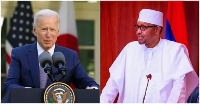 Shugaba Biden da Shugaba Buhari ( a dama)
