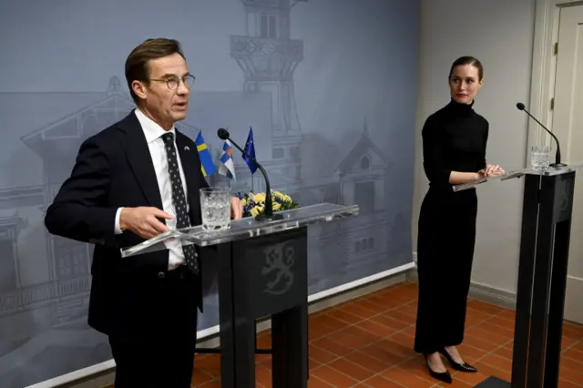 İsveç Başbakanı Kristersson ve Finlandiya Başbakanı Marin