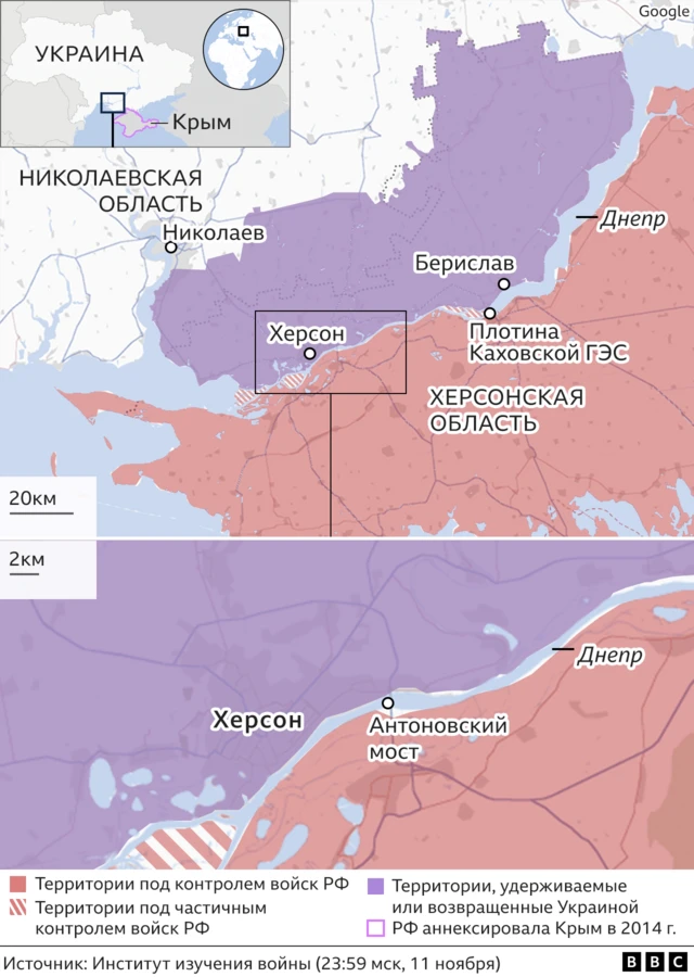 карта юго-западного участка фронта