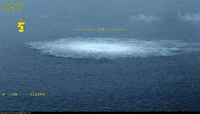 Место взрывов на поверхности Балтийского моря