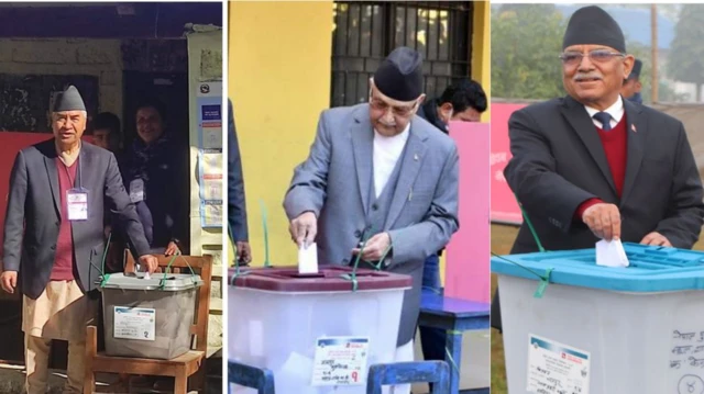 मतदान गर्दै नेताहरू