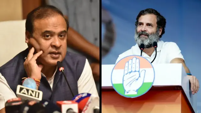 असम के मुख्यमंत्री हिमंत बिस्वा सरमा के साथ कांग्रेस नेता राहुल गांधी