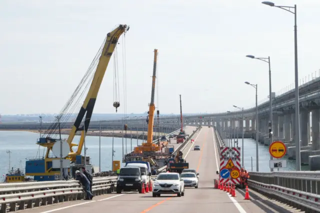 Восстановительные работы на Керченском мосту