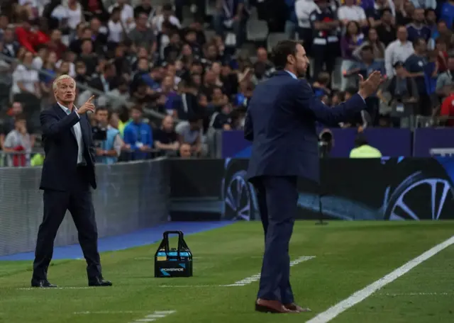 İki takımın teknik direktörleri Deschamps ve Southgate