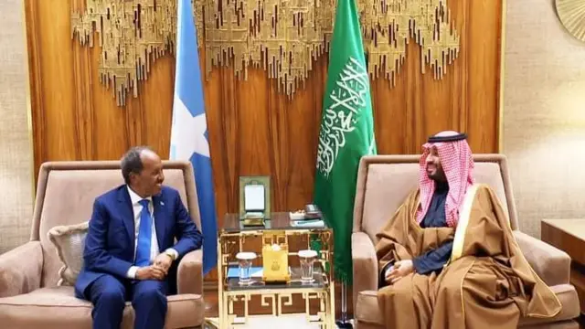 Xasan Sheekh Maxamuud oo la kulmay Maxamed Bin Salmaan