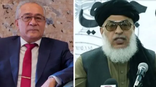 شیرمحمد عباس استانکزی، معاون وزارت خارجه طالبان و عصمت الله ایرگشوف، نماینده ویژه رئیس جمهوری ازبکستان