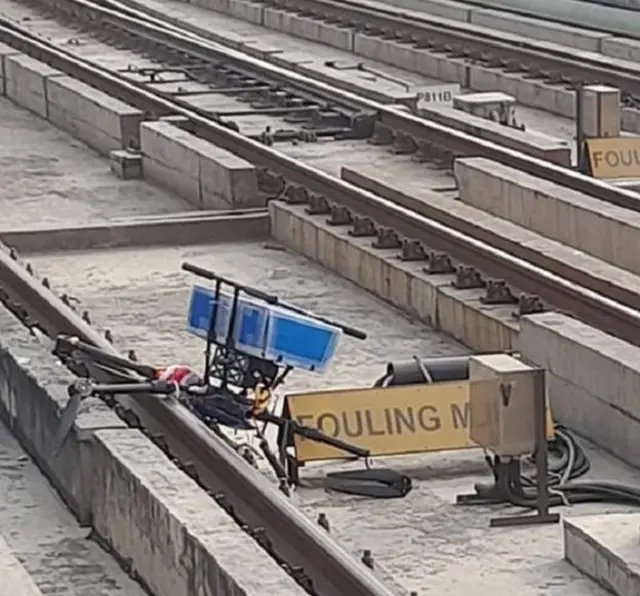 Drone on Delhi Metro track
