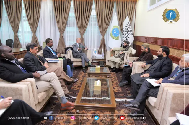 نمایندگان سازمان‌های بین‌المللی در دیدار با وزیر بهداشت طالبان