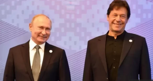 ولادیمر پوتین او عمران خان 'ارشیف تصویر'
