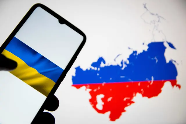 Russia Ukraine flag