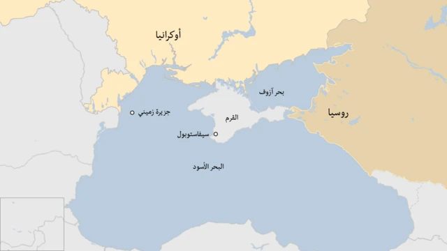 خارطة تظهر موقع جزيرة زميني الصغيرة