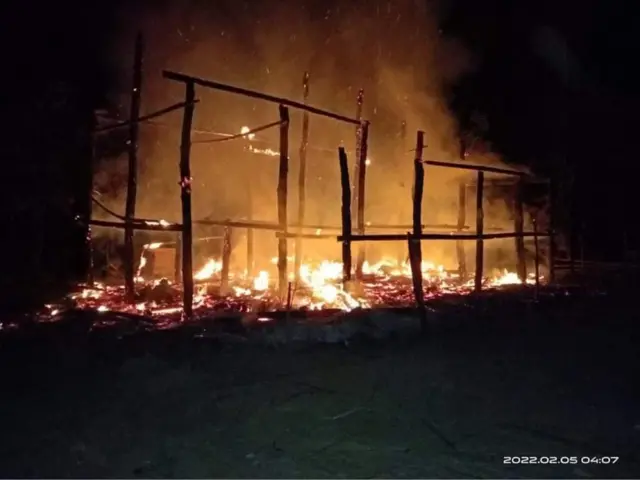 KNU, Battalion 5, air strike by military