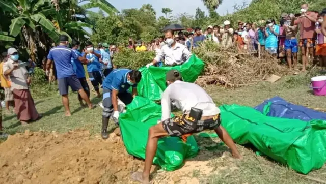 ဥယျာဉ်ခြံအနီး‌မှာ မြေမြှုပ်ခံထားရတဲ့ အမျိုးသားသုံးဦးရဲ့ ရုပ်အလောင်းတွေတွေ့ရှိ